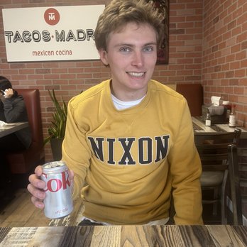Tacos Madre - My son being a good ball during lunch and out on his GF sweatshirt, 3 sixes too small. I love my dork! - Mexican Near Me - Costa Mesa, California Tacos Madre - My son being a good ball during lunch and out on his GF sweatshirt, 3 sixes too small. I love my dork! - Mexican Near Me - Costa Mesa, California