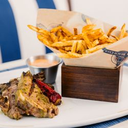 Waterfront Bar & Grill Churrasco Tenderloin Chops with fries