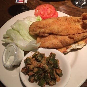 Amy Ruth's - Catfish sandwich with a side of okra - less breaded than most fried okra - Southern Near Me - New York, New York