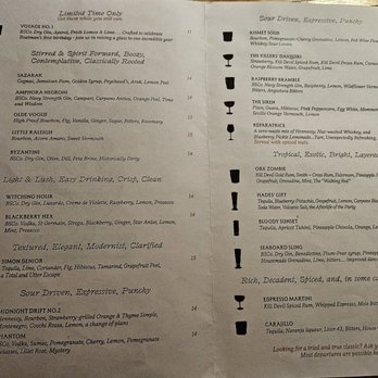 Boatman Spirits - Cocktail Menu - Mediterranean Near Me - Raleigh, North Carolina