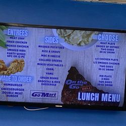 Go Mart - Mondays menu-