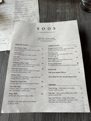 Menu photo 1 Soos Toronto, ON