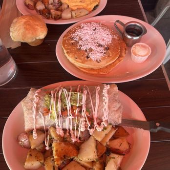 Millie's Cafe - Pasadena - Millie's style breakfast burrito  Monkey banana pancakes  Forage omelette - Breakfast & Brunch Near Me - Pasadena, California