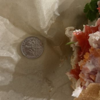 La Ca Bakery & Cafe - Banh Mi with a dime inside!!!! This is sooooo gross!!!! - Vietnamese Near Me - Hayward, California