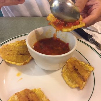 La Pollera Colorada - Tostones con hogao. Delicious - Colombian Near Me - Clearwater, Florida La Pollera Colorada - Tostones con hogao. Delicious - Colombian Near Me - Clearwater, Florida
