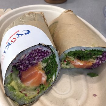 Yoki Express - Sakura del sol (salmon) burrito - Sushi Bars Near Me - Boston, Massachusetts