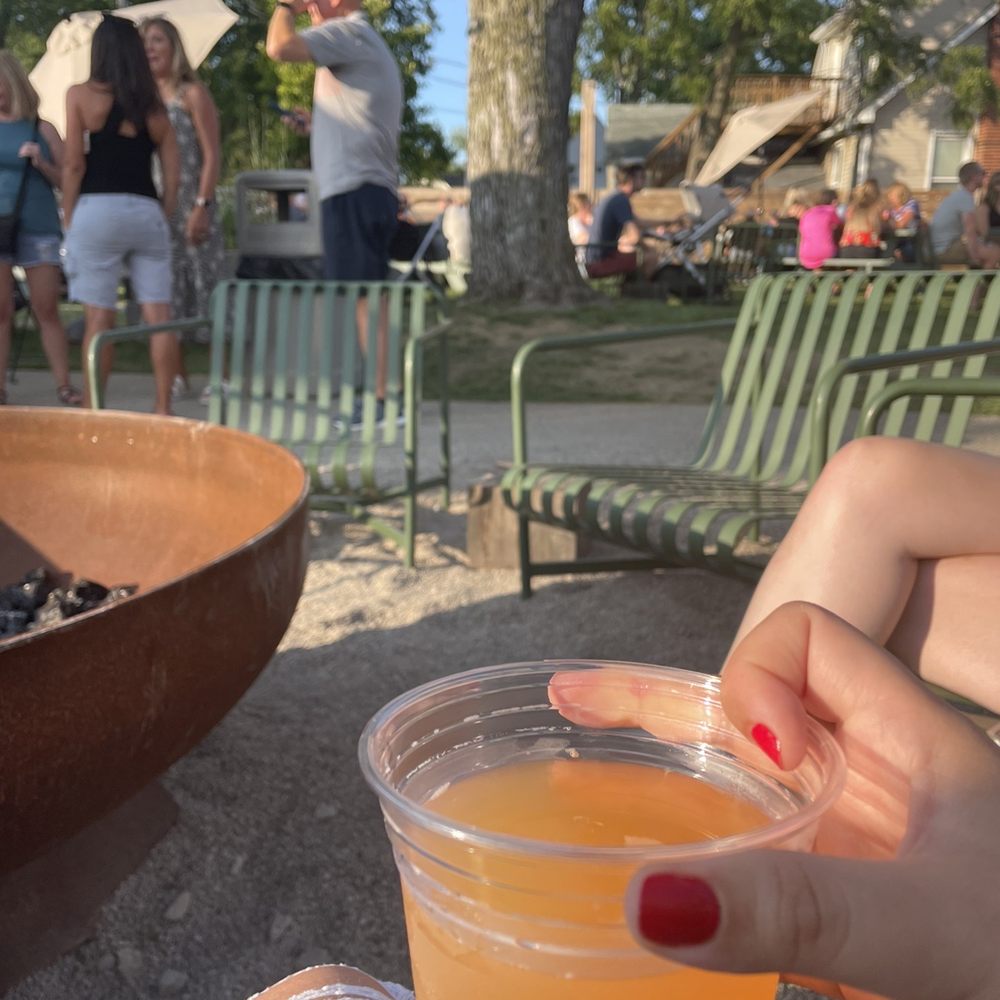 HillGarten - Fire pit & seating, featuring sour beer. - Beer Gardens Near Me - Hilliard, Ohio