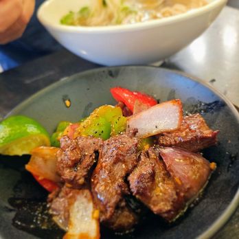 Soup Shop - Filet Mignon Cubes served with bowl of Pho - Vietnamese Near Me - Costa Mesa, California Soup Shop - Filet Mignon Cubes served with bowl of Pho - Vietnamese Near Me - Costa Mesa, California