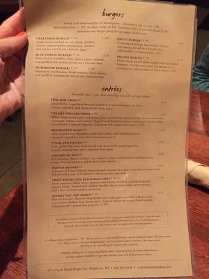 Menu photo 6 Craftsman Table & Tap Middleton, WI Menu photo 6 Craftsman Table & Tap Middleton, WI