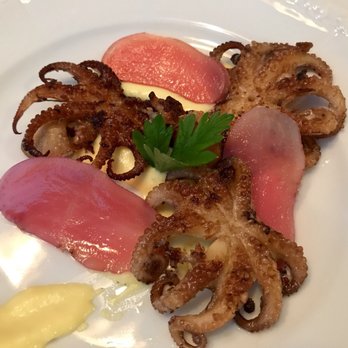 CozyMeal Cooking Class by Chef Kathy - Appetizer of charred octopus and pickled potatoes. - Cooking Classes Near Me CozyMeal Cooking Class by Chef Kathy - Appetizer of charred octopus and pickled potatoes. - Cooking Classes Near Me