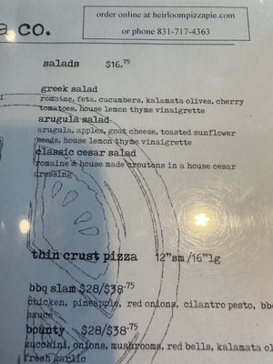 Menu photo 2 Heirloom Pizza Monterey, CA Menu photo 2 Heirloom Pizza Monterey, CA