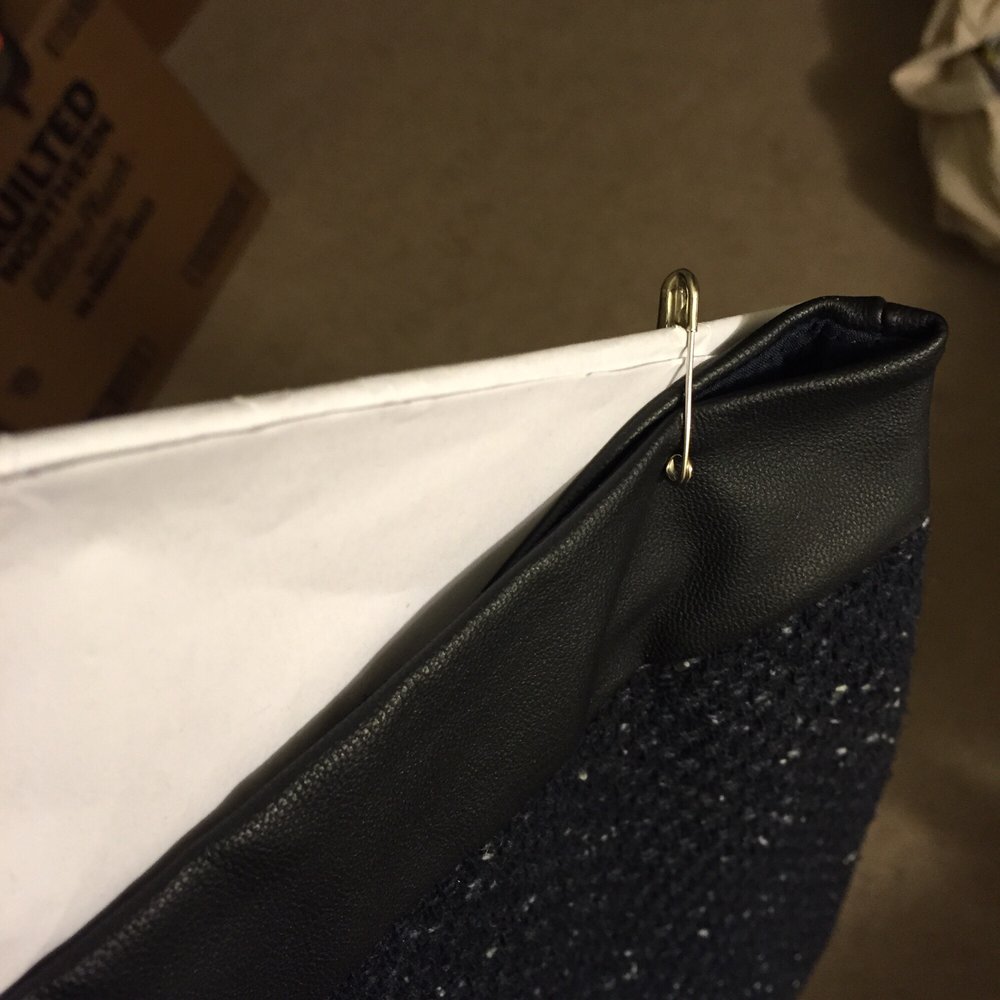 Martini Cleaners - Leather lining ban was safety pinned to the hanger - Laundry Services Near Me - San Francisco, California Martini Cleaners - Leather lining ban was safety pinned to the hanger - Laundry Services Near Me - San Francisco, California
