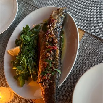 Half Moon - Branzino! Smells so nice and it looks juicy. Let's see how it tastes. - New American Near Me - Dobbs Ferry, New York Half Moon - Branzino! Smells so nice and it looks juicy. Let's see how it tastes. - New American Near Me - Dobbs Ferry, New York