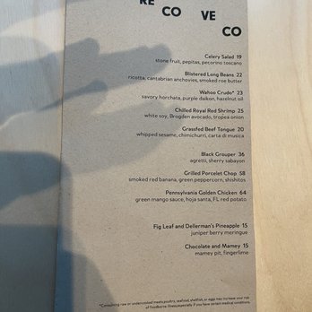 Recoveco - Menu - focused & intentional - Seafood Near Me - South Miami, Florida Recoveco - Menu - focused & intentional - Seafood Near Me - South Miami, Florida