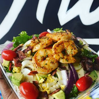 It's A Wrap Cafe - Cobb Salad with Grilled shrimp! - Juice Bars & Smoothies Near Me - Atlanta, Georgia It's A Wrap Cafe - Cobb Salad with Grilled shrimp! - Juice Bars & Smoothies Near Me - Atlanta, Georgia