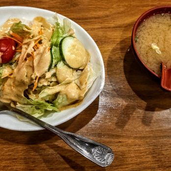 Kyoto Ka - Salad and Miso Soup at Kyoto Ka Sylvania Twp. - Japanese Near Me - Toledo, Ohio Kyoto Ka - Salad and Miso Soup at Kyoto Ka Sylvania Twp. - Japanese Near Me - Toledo, Ohio