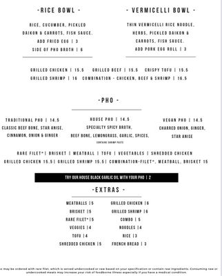 Menu photo 3 Pho & Bar Denver, CO Menu photo 3 Pho & Bar Denver, CO