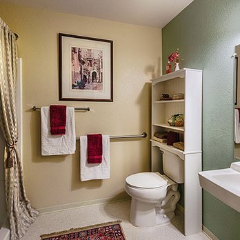 The Landing at Carmichael - Bathroom - walk in shower - Retirement Homes Near Me - Carmichael, California The Landing at Carmichael - Bathroom - walk in shower - Retirement Homes Near Me - Carmichael, California
