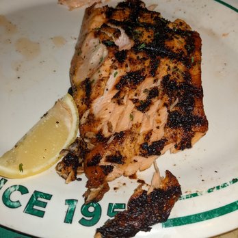 Flanigan's - Hallandale - Ordered Grilled Salmon, we thought we got Blackened (Because it looks blackened and not grilled like we ordered it) - American Near Me - Hallandale Beach, Florida Flanigan's - Hallandale - Ordered Grilled Salmon, we thought we got Blackened (Because it looks blackened and not grilled like we ordered it) - American Near Me - Hallandale Beach, Florida