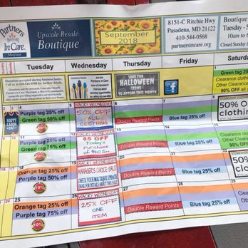 Partners In Care Maryland - September sales calendar. - Community Service/Non-Profit Near Me - Pasadena, Maryland