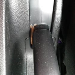Brown goo on emergency brake handle