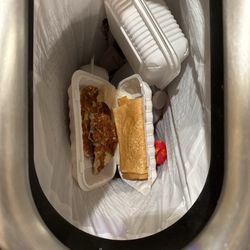 Spoiled food.