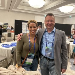 Andrei Dokukin, MD - Dr. Andrei Dokukin and Ms. Lola Van Doren at California Society of Addicition Medicine annual conference in San Diego