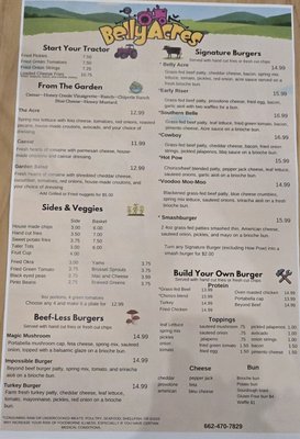 Menu photo 4 BellyAcres Southaven, MS