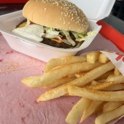 The Sheik - Giant Cheese Burger Combo with fries (& drink)
