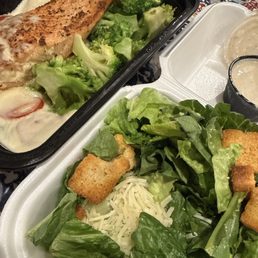 Caesar salad and salmon Caesar salad and salmon