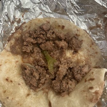 Los Hermanos Taquerias - You be the judge .... is this beef fajita to you or ground beef? - Mexican Near Me - Humble, Texas