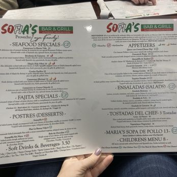 Sofias Bar And Grill - Menu - New Mexican Cuisine Near Me - Modesto, California