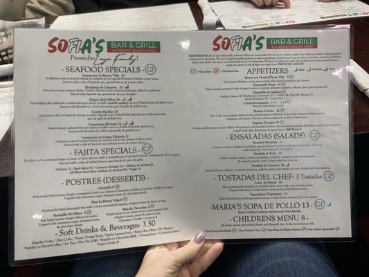 Menu photo 1 Sofias Bar And Grill Modesto, CA