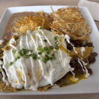 The Pan - Pita's Chilaquiles w/carne asada (3/5) - Breakfast & Brunch Near Me - Torrance, California The Pan - Pita's Chilaquiles w/carne asada (3/5) - Breakfast & Brunch Near Me - Torrance, California