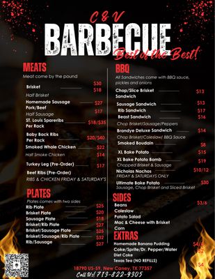 Menu photo 2 C & V BBQ New Caney, TX