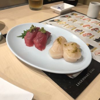 Oki Doki Sushi - Blue fin tuna + Japanese scallops with fresh wasabi - Sushi Bars Near Me - Hermosa Beach, California Oki Doki Sushi - Blue fin tuna + Japanese scallops with fresh wasabi - Sushi Bars Near Me - Hermosa Beach, California