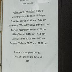 Terry Lee, MD - Said schedule but will close earlier without notice.