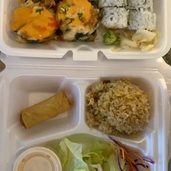 Friday Tuna - Aryana roll, crunchy crab, spring roll, fried rice, and salad with ginger dressing! - Japanese Near Me - Memphis, Tennessee Friday Tuna - Aryana roll, crunchy crab, spring roll, fried rice, and salad with ginger dressing! - Japanese Near Me - Memphis, Tennessee