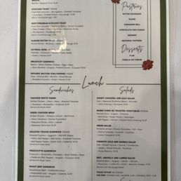 Breakfast menu