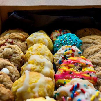 Chips And Dough - Mini combo box w/ raspberry white chocolate chip, lemon, bday and peanut butter cookies - Desserts Near Me Chips And Dough - Mini combo box w/ raspberry white chocolate chip, lemon, bday and peanut butter cookies - Desserts Near Me