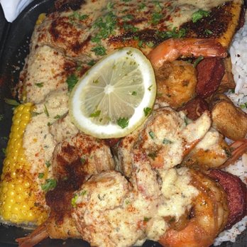 3Stakxs Kitchen - Shrimp and salmon plate..... - Seafood Near Me - Carson, California