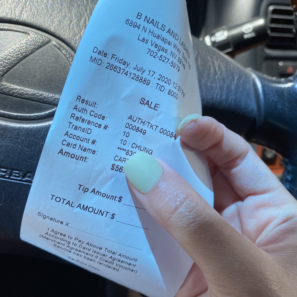 B Nails & Lashes - Proof of regrettable purchase - Nail Salons Near Me - Las Vegas, Nevada