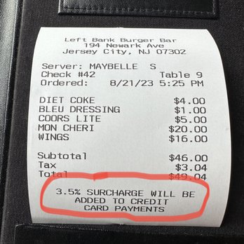 Left Bank Burger Bar - Extra for using a credit card? Shame on them! - Burgers Near Me - Jersey City, New Jersey Left Bank Burger Bar - Extra for using a credit card? Shame on them! - Burgers Near Me - Jersey City, New Jersey