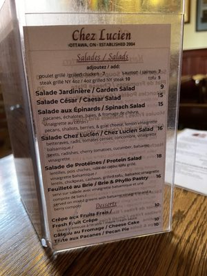 Menu photo 7 Chez Lucien Ottawa, ON