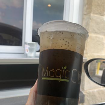 Magic Cup - Artichoke tea (nuoc mar) with white boba, grass jelly, and chia seeds. Very refreshing for this hot summer weather. - Bubble Tea Near Me - McKinney, Texas Magic Cup - Artichoke tea (nuoc mar) with white boba, grass jelly, and chia seeds. Very refreshing for this hot summer weather. - Bubble Tea Near Me - McKinney, Texas