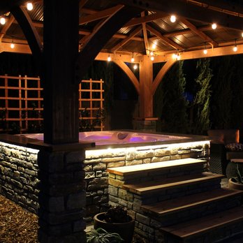 Sanlino Landscape - a hot tub lit up at night - Landscaping Near Me - Sacramento, California Sanlino Landscape - a hot tub lit up at night - Landscaping Near Me - Sacramento, California
