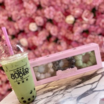 Bober Tea & Coffee - Matcha Latte with boba & mochi donuts - Bubble Tea Near Me - Pleasanton, California