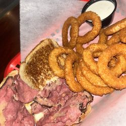 DJ's of Scottsdale - Reuben sandwich with crunchy onion rings and ranch