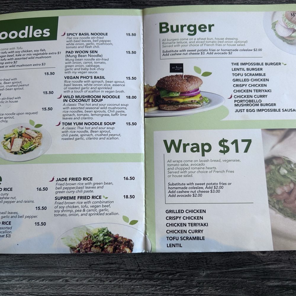 My Vegan - Menu - Thai Near Me - Pasadena, California