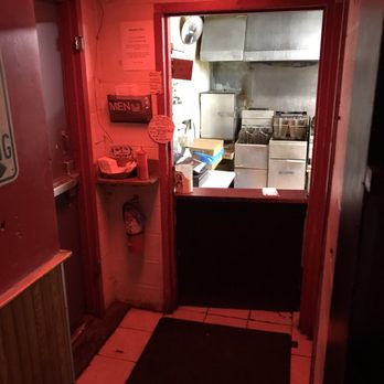 BJ's - a view of a kitchen through a doorway - Dive Bars Near Me - Fredonia, New York